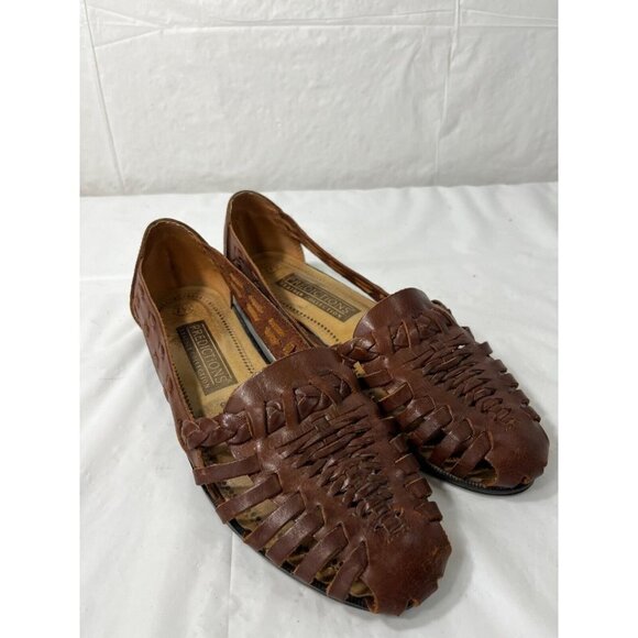 Predictions Leather Collections Women's Mule Woven Slip On Brown Sz 7.5 - Picture 1 of 12